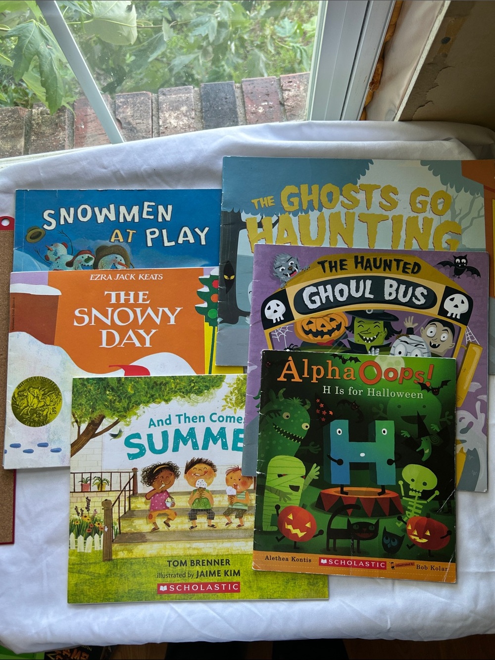 Six seasonal scholastic story books.